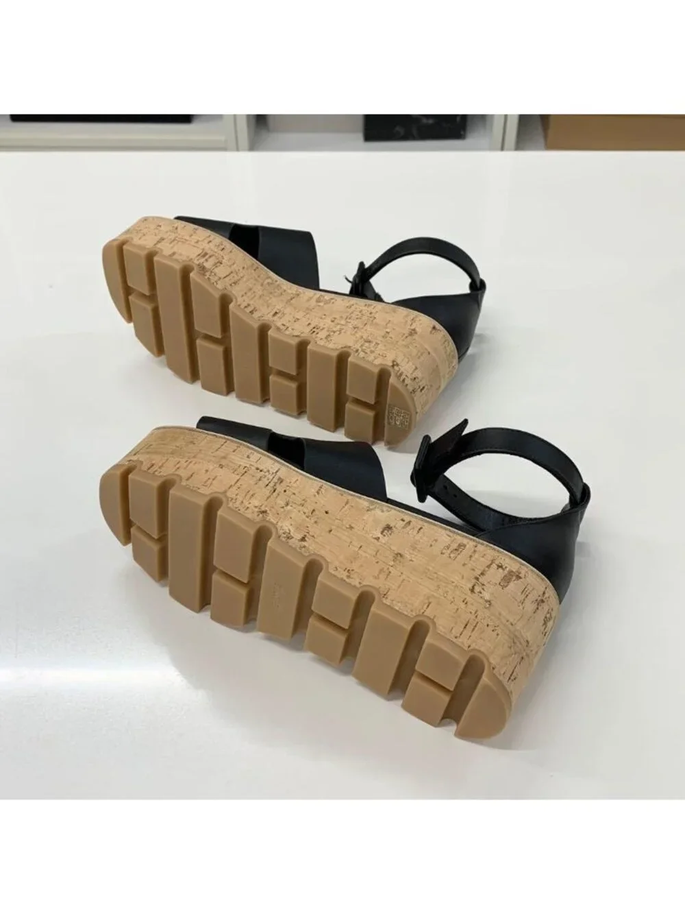 Hermes Leather Cork Platform Strap Sandals